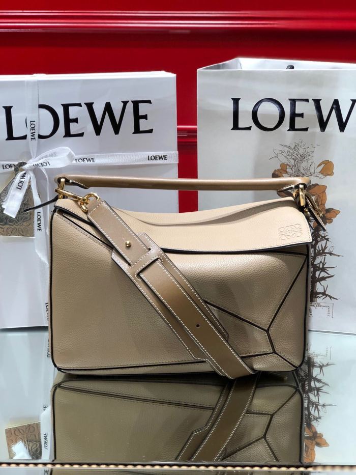 Medium Puzzle bag in soft grained calfskin“29*18*12CM”-027=