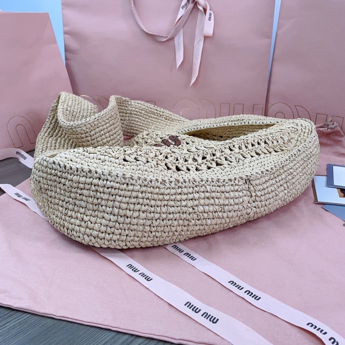 IVY Raffia-Effect Woven Tote Bag“40*38.5*10CM”-069=