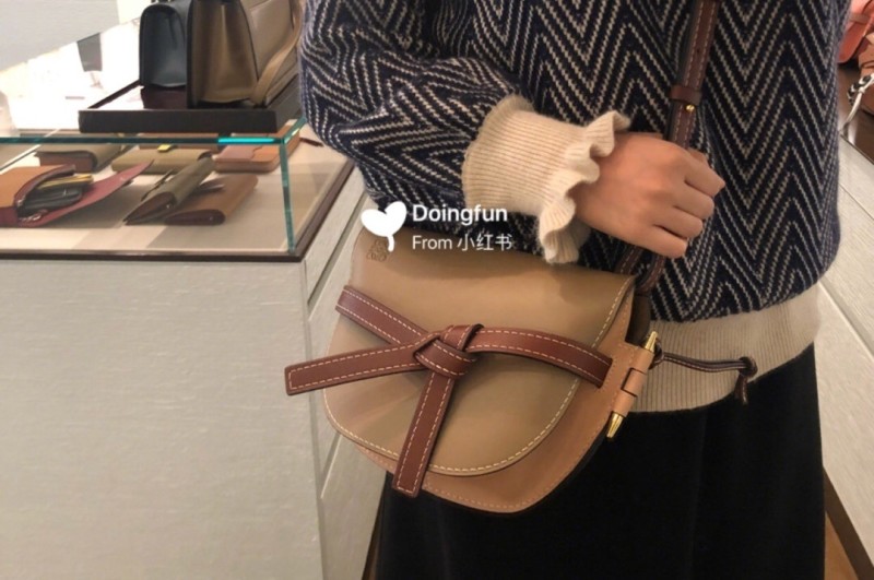 Gate Dual Bag In Soft Calfskin And Jacquard“20*19*11.5CM”-086=