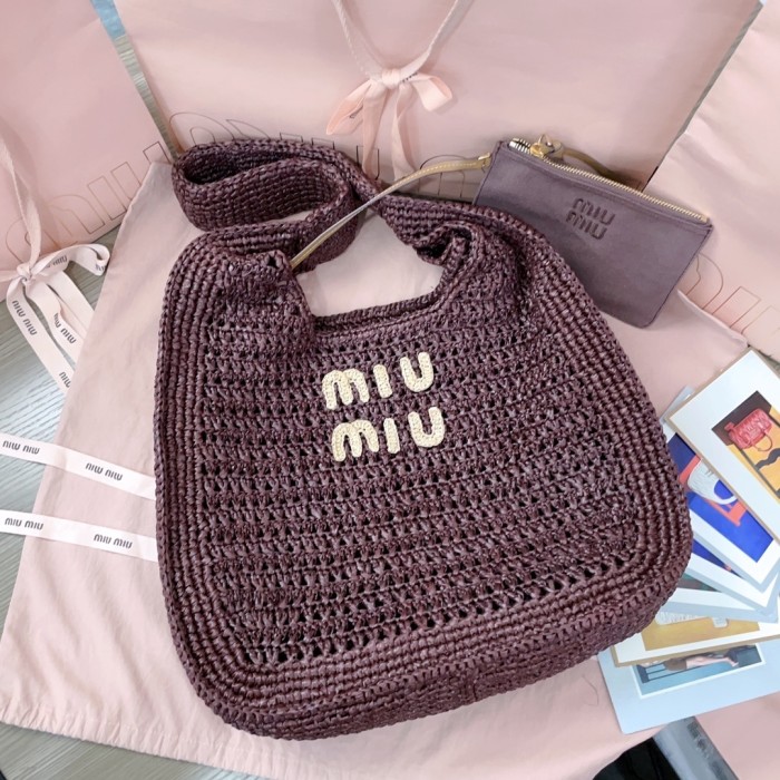 IVY Raffia-Effect Woven Tote Bag“40*38.5*10CM”-069=