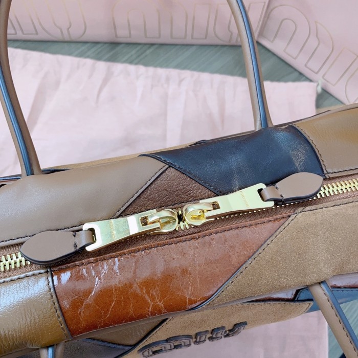 Beau Patchwork Top-Handle Bag“34*23*12CM”-0531=