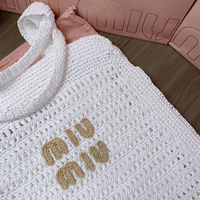 IVY Raffia-Effect Woven Tote Bag“40*38.5*10CM”-069=