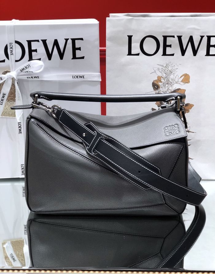 Medium Puzzle bag in soft grained calfskin“29*18*12CM”-027=
