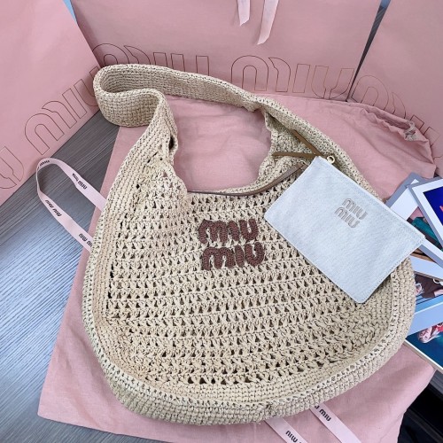 IVY Raffia-Effect Woven Tote Bag“40*38.5*10CM”-069=