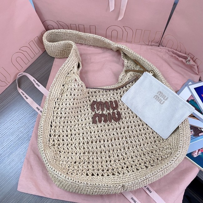 IVY Raffia-Effect Woven Tote Bag“40*38.5*10CM”-069=