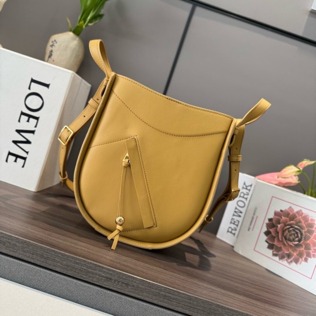 Hammock Slice Bag In Shiny Calfskin“25*21*10CM”-057=