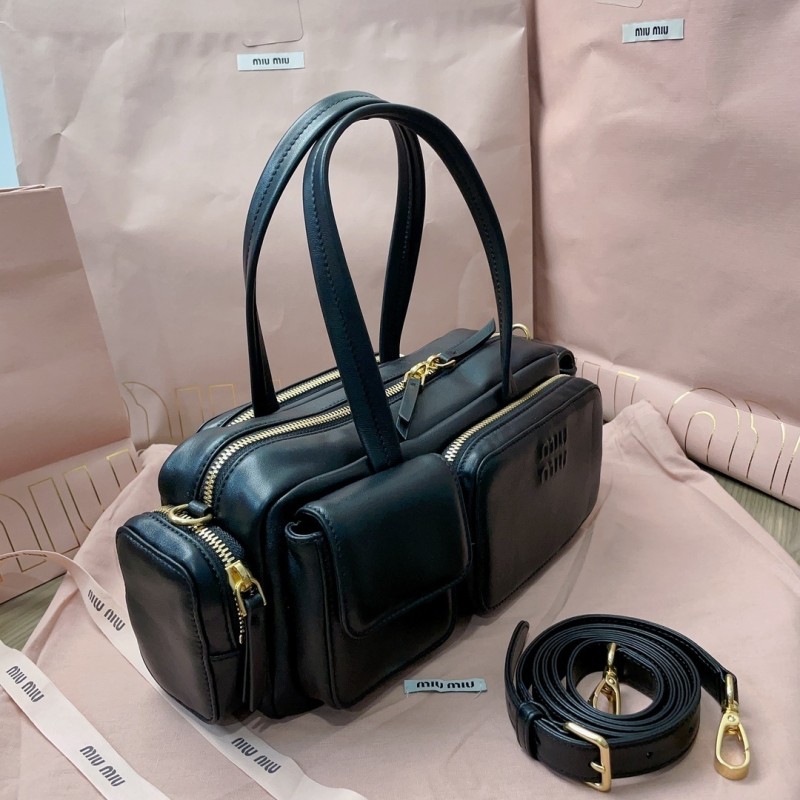 Pocket Nappa Leather Bag“27*12*9CM”-0801=
