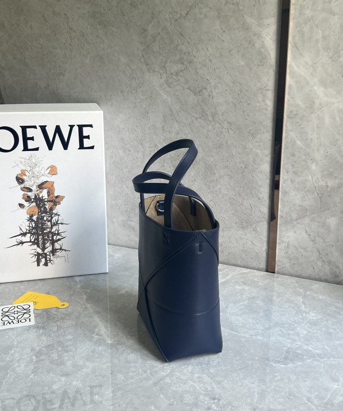 Puzzle Fold Tote In Shiny Calfskin“20*16.5*9.5CM”-057=