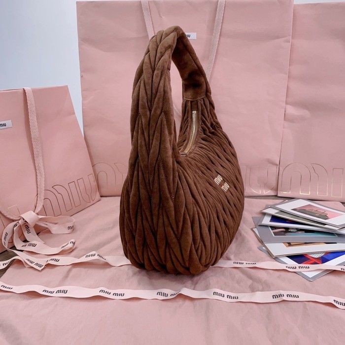 Wander Matelassé Suede Hobo Bag“29*24*10CM”-0801=