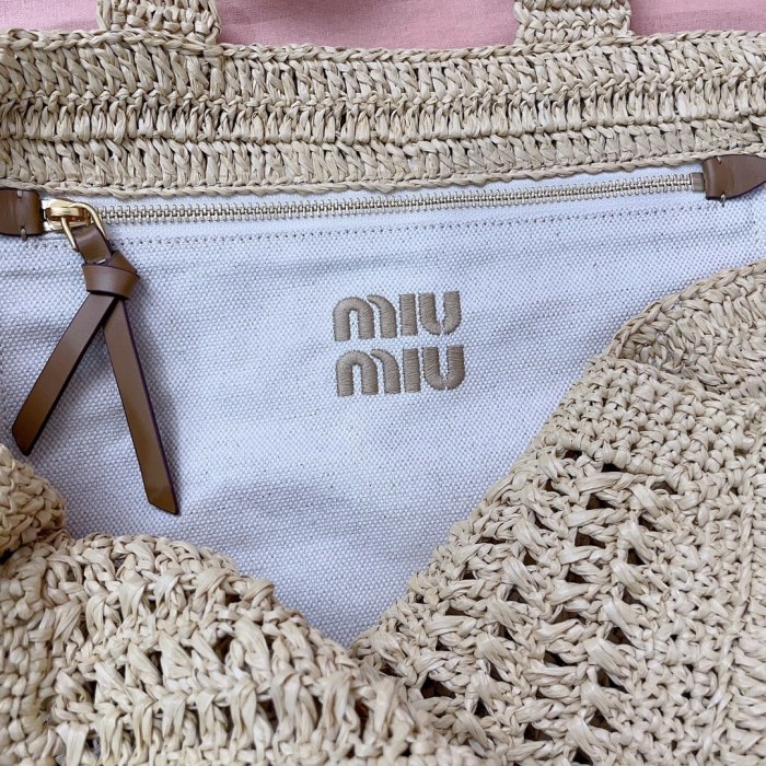 IVY Raffia-Effect Woven Tote Bag“40*38.5*10CM”-069=