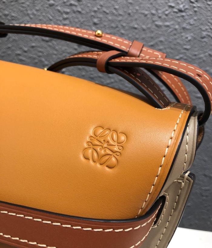 Gate Dual Bag In Soft Calfskin And Jacquard“20*19*11.5CM”-086=