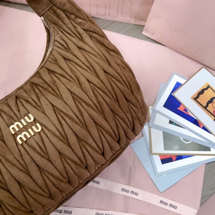 Wander Matelassé Suede Hobo Bag“35*27*8.5CM”-0511=