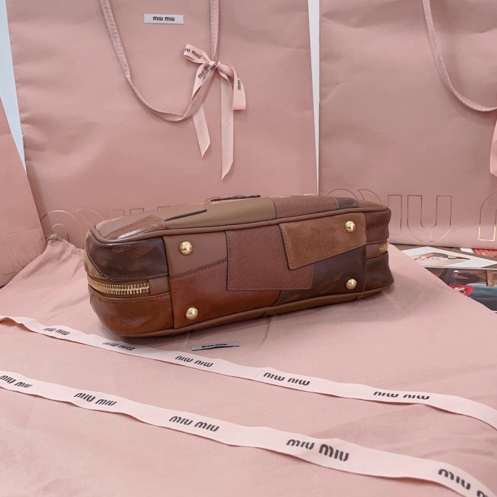 Beau Patchwork Top-Handle Bag“28*12*9CM”-0511=