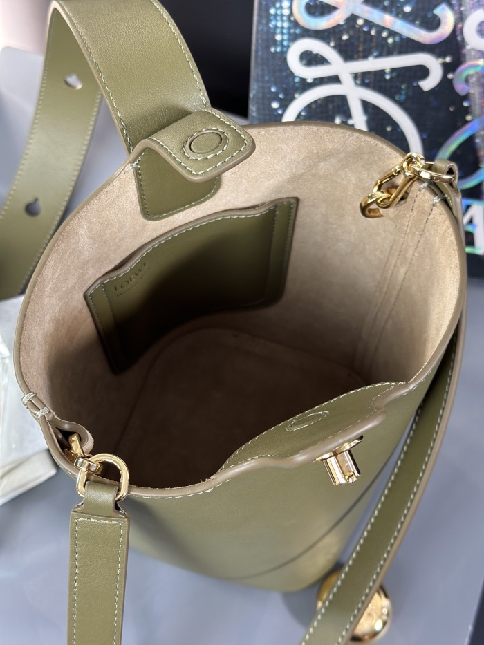 Mini Pebble Bucket bag in smooth calfskin“19.5*16*16CM”-037=