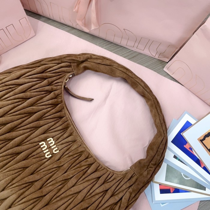Wander Matelassé Suede Hobo Bag“35*27*8.5CM”-0511=