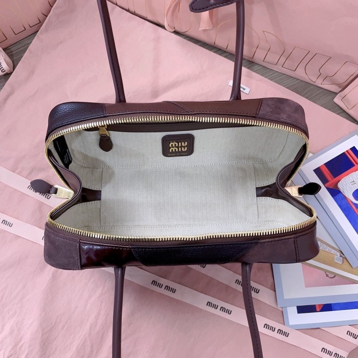 Leather Patchwork Beau Bag“28*12*9CM”-0511=