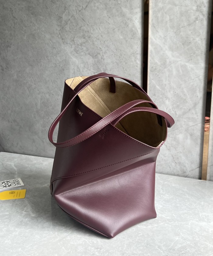 Puzzle Fold Tote In Shiny Calfskin“31.5*25.5*14.5CM”-058=