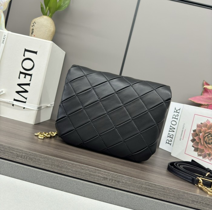 Goya Puffer Bag In Pleated Shiny Nappa Lambskin“23*17*9CM”-0021=