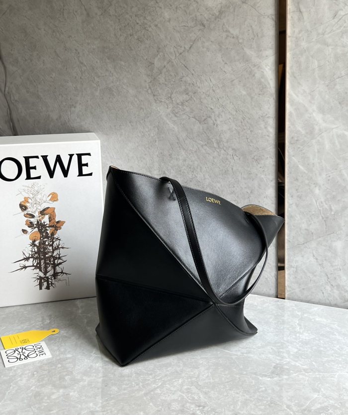 Puzzle Fold Tote In Shiny Calfskin“31.5*25.5*14.5CM”-058=