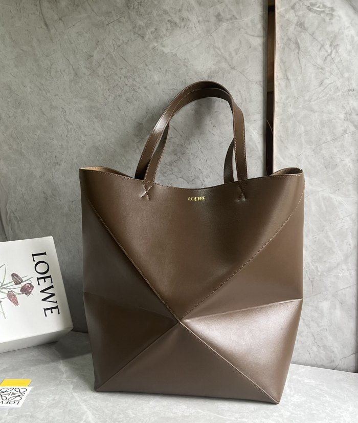 Puzzle Fold Tote In Shiny Calfskin“42*41*18CM”-0501=