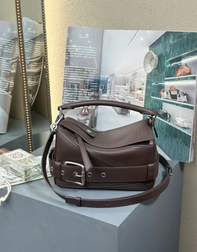 Small Puzzle Biker bag in shiny calfskin“24*16*10CM”-038=