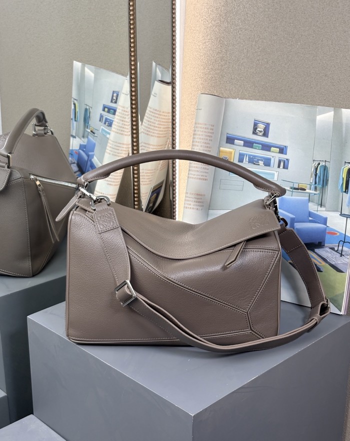 Large Puzzle Edge bag in grained calfskin“32.5*23.5*14.5CM”-0111=