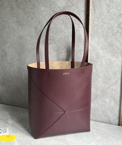 Puzzle Fold Tote In Shiny Calfskin“31.5*25.5*14.5CM”-058=
