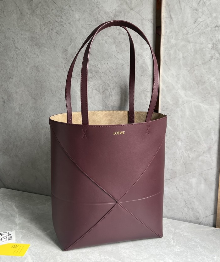 Puzzle Fold Tote In Shiny Calfskin“31.5*25.5*14.5CM”-058=