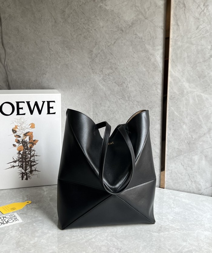 Puzzle Fold Tote In Shiny Calfskin“31.5*25.5*14.5CM”-058=
