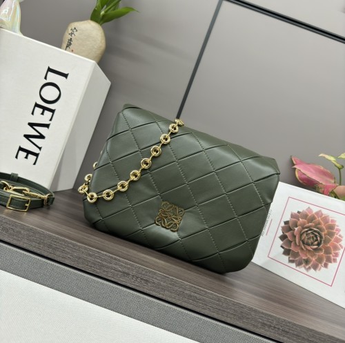 Goya Puffer Bag In Pleated Shiny Nappa Lambskin“23*17*9CM”-0021=