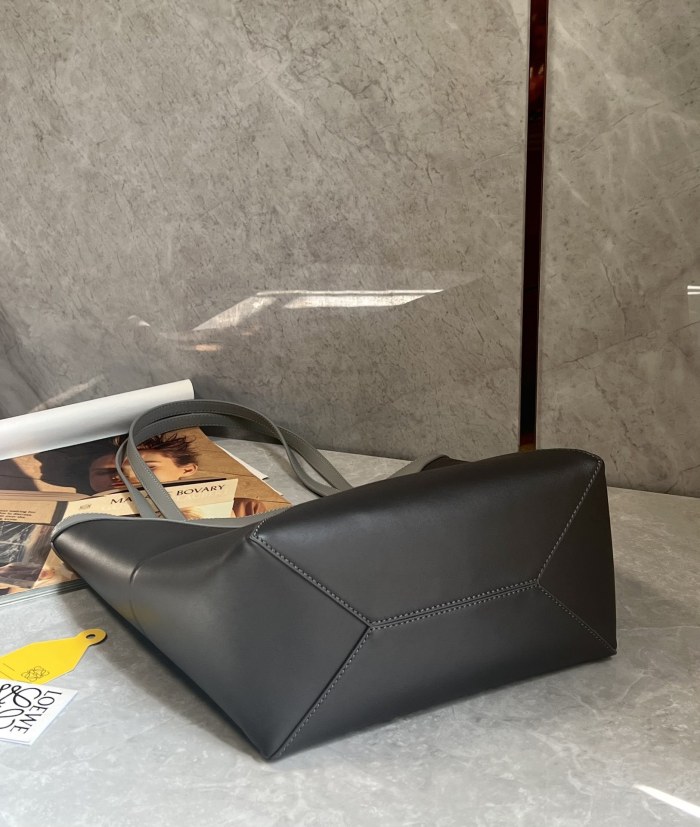 Puzzle Fold Tote In Shiny Calfskin“31.5*25.5*14.5CM”-058=