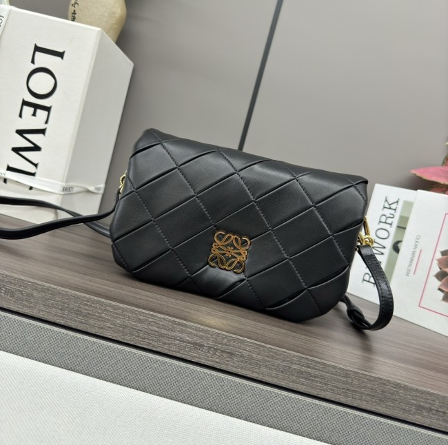 Goya Puffer Bagin Pleated Shiny Nappa Lambskin“20*13*6CM”-039=