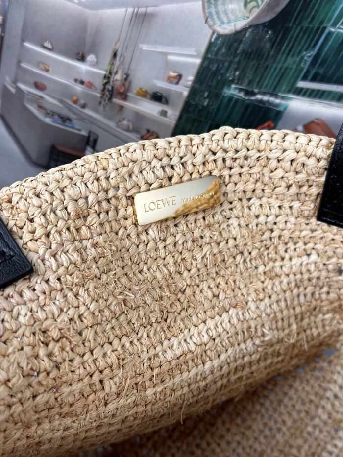 Medium Puzzle Fold tote in raffia“31*24.5*15CM”-008=