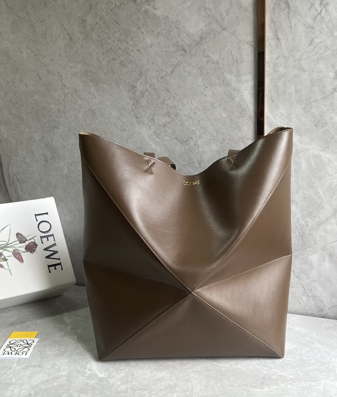 Puzzle Fold Tote In Shiny Calfskin“42*41*18CM”-0501=