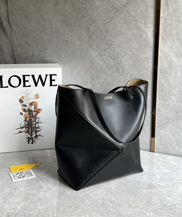 Puzzle Fold Tote In Shiny Calfskin“31.5*25.5*14.5CM”-058=
