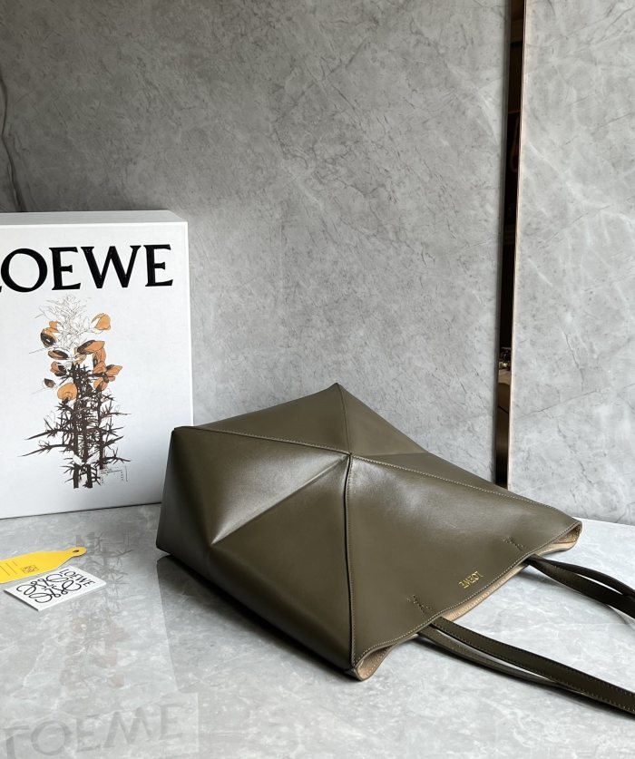 Puzzle Fold Tote In Shiny Calfskin“31.5*25.5*14.5CM”-058=