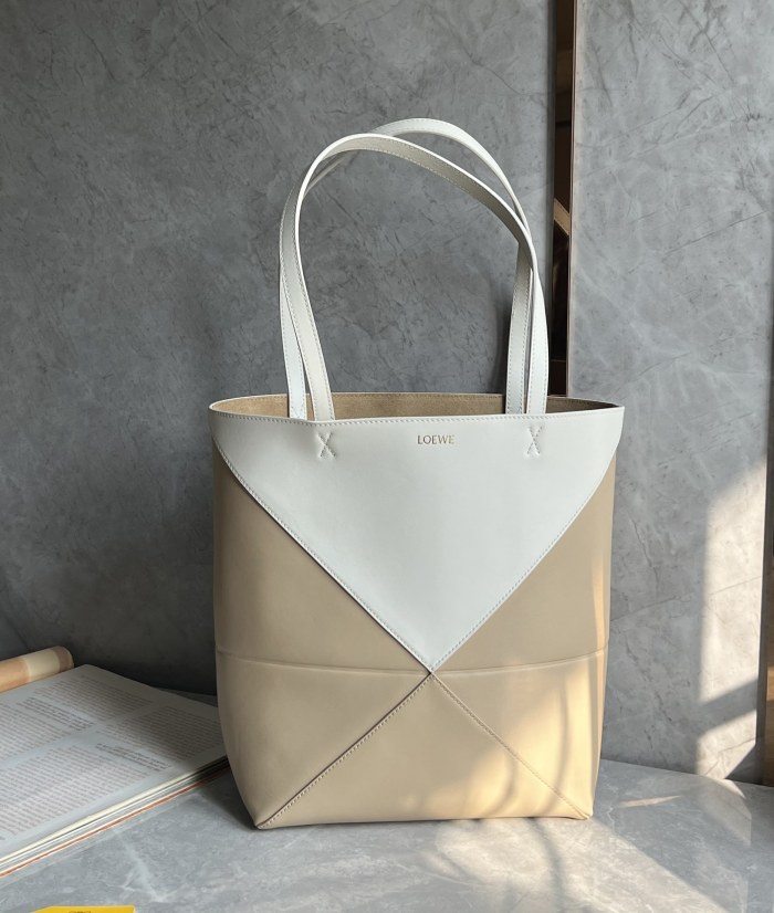 Puzzle Fold Tote In Shiny Calfskin“31.5*25.5*14.5CM”-058=