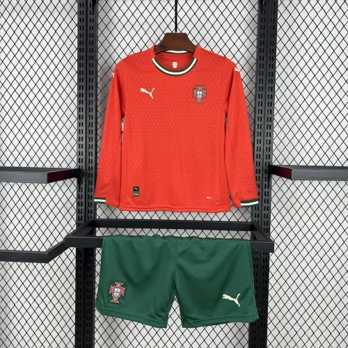 Portugal 25/26 home Long Sleeves jersey kids kit shirt