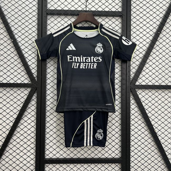 Real Madrid 25/26 away Kids jersey kit shirt