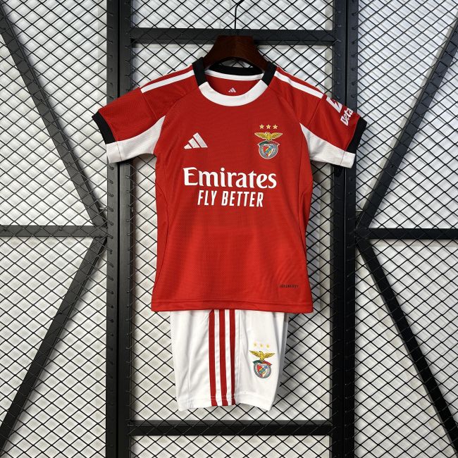 Benfica 25/26 home kids jersey kit