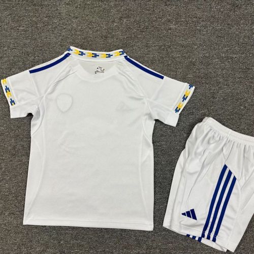 Leeds United 25/26 home Kids jersey kit