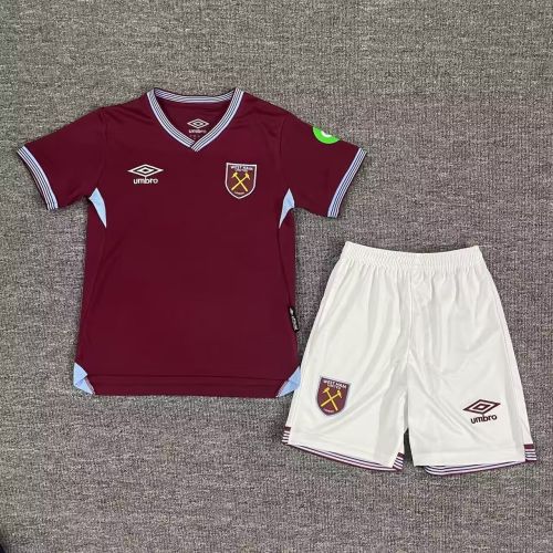 West Ham United 25/26 home kids jersey kit