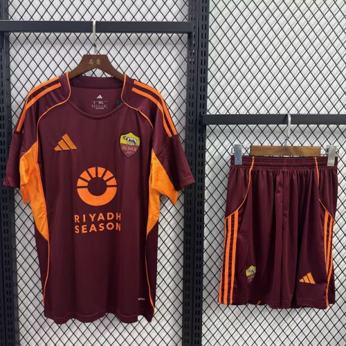 Roma 25/26 home kids jersey kit