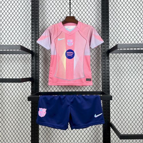 Barcelona 25/26 Pink Special Edition kids jersey kit