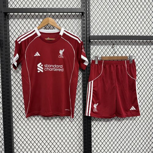 Liverpool 25/26 home kids jersey kit