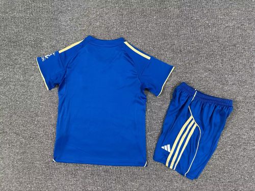 Leicester City 25/26 home kids jersey kit