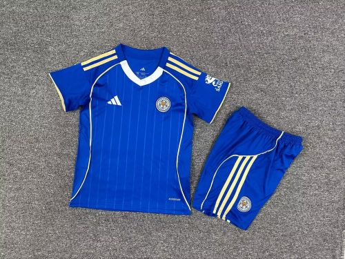 Leicester City 25/26 home kids jersey kit