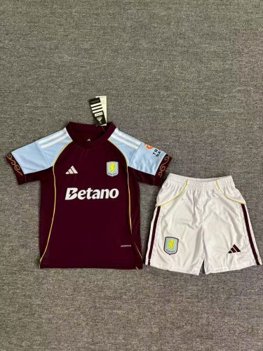 Aston Villa 25/26 home Kids jersey kit shirt