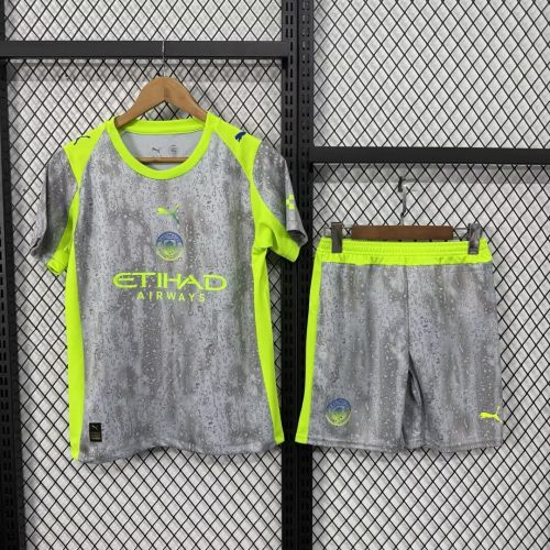Manchester City 25/26 third kids jersey kit