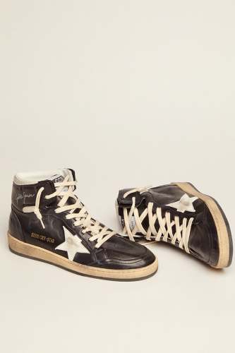 Golden Goose Sky Star Sneaker with Nappa Upper and Star - Black/White